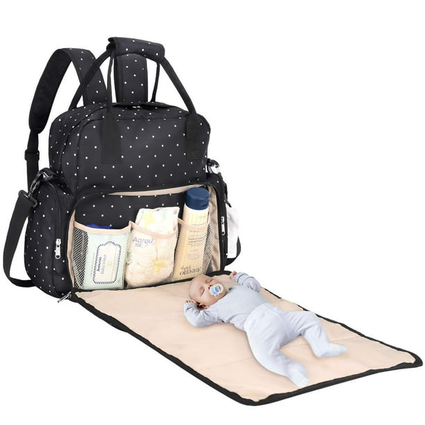 Large-Size Multi-Functional Baby Diaper Bag Water-Resistant Travel Shoulder Bag 